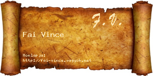 Fai Vince névjegykártya